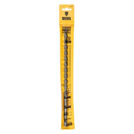Бур по бетону Denzel, 12 x 260 мм, двойная спираль, три пылеотводящие кромки, 705025 купить в Ноябрьске