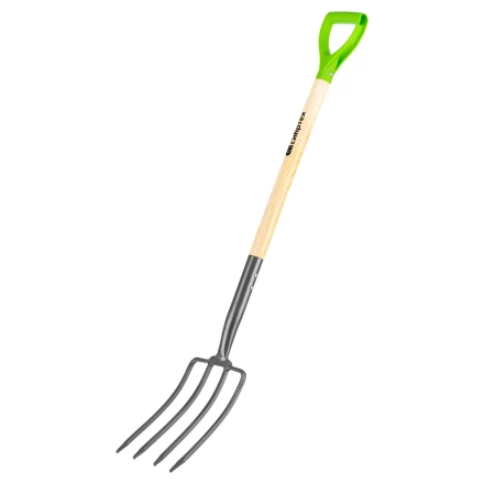 Вилы 4-рогие Сибртех 61380, огородные, кованые, 195х295х1165 мм, деревянный лакированный черенок купить в Ноябрьске