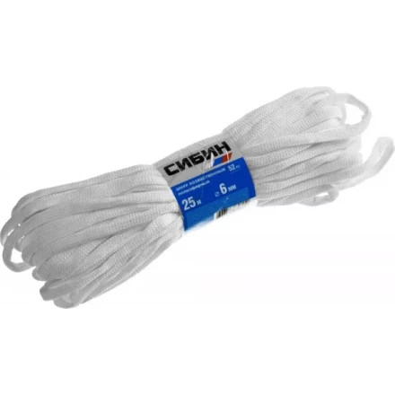 Шнур хозяйственный СИБИН, полиэфирный, длина 25 м, диаметр - 6мм 50266 купить в Ноябрьске