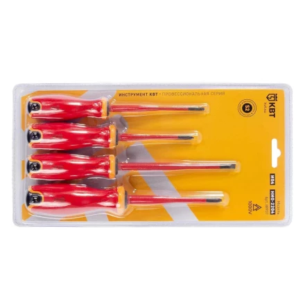 Набор диэлектрических отверток КВТ SLIM VDE НИО-2204 сталь S2, профиль SL, PH, 4 шт. (88931) купить в Ноябрьске