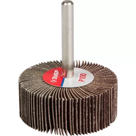 Круг шлифовальный ЗУБР &quot;МАСТЕР&quot; веерный лепестковый, на шпильке, тип КЛО, зерно-электрокорунд нормальный, P100, 20х50мм 36601-100 купить в Ноябрьске