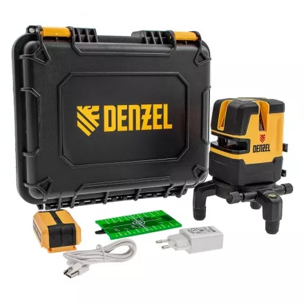 Лазерный уровень LX 06 Green, 30 м, 520 нм, аккумулятор Li 5200 mAh, резьба 5/8&quot; Denzel 35072 купить в Ноябрьске