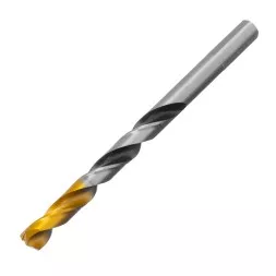 Сверло спиральное по металлу Denzel 8 x 117мм, Р6М5, Golden Tip, многогранная заточка, 718282