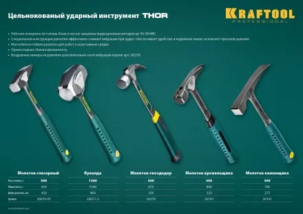 Молоток каменщика цельнокованый THOR 20191 купить в Ноябрьске