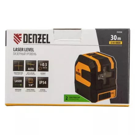 Лазерный уровень LX 03 Green, 30 м, 520 нм, резьба 1/4&quot; Denzel 35058 купить в Ноябрьске