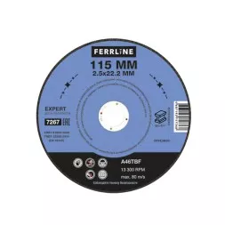 Круг отрезной по металлу FerrLine Expert 115 х 2,5 х 22,2 мм A46TBF