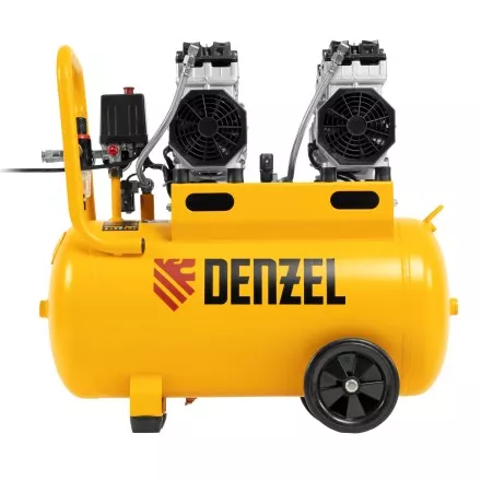 Компрессор безмасляный, малошумный Denzel DLS 1500/50, 1500 ВТ, 2x750, 50 л, 260 л/мин купить в Ноябрьске