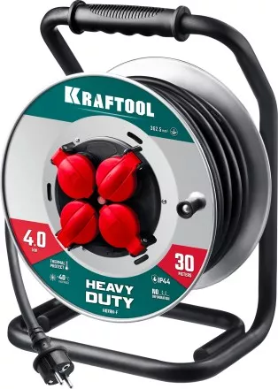 Силовые удлинители на стальной катушке  HEAVY DUTY 4.0, кабель КГ 3х2,5 кв мм 55086-30 купить в Ноябрьске