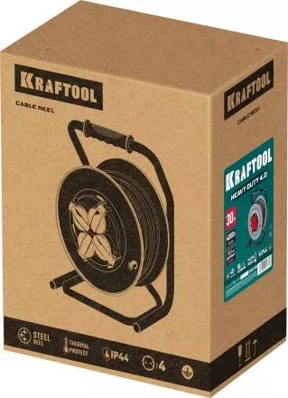Силовые удлинители на стальной катушке  HEAVY DUTY 4.0, кабель КГ 3х2,5 кв мм 55086-30 купить в Ноябрьске