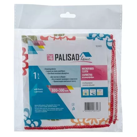 Салфетка из микрофибры универсальная Home Palisad 923435, 300 х 300 мм, с цветами купить в Ноябрьске