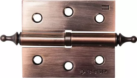 Петля дверная разъемная ЗУБР &quot;ЭКСПЕРТ&quot;, 1 подшипник, цвет ст. медь (AC), левая, с крепежом, 75х63х2,5мм, 2 шт 37605-075-6L купить в Ноябрьске