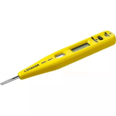 Тестер напряжения STAYER &quot;MASTER&quot; цифровой со световым индикатором, 12-220В, 125мм 45290 купить в Ноябрьске