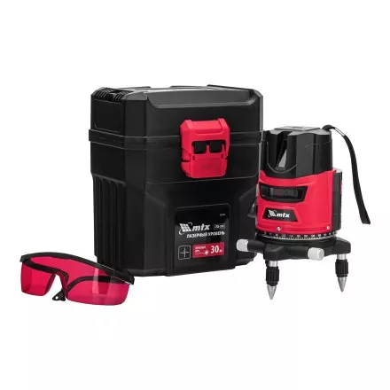 Лазерный уровень MTX CRX-30R, 30 м, красный луч, батарейки, резьба 5/8&quot; 35030 купить в Ноябрьске