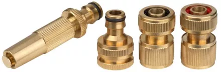 Набор GRINDA полив латун: наконечник, 2 соединителя, адаптер 1/2&quot;-3/4&quot;, 4предм 8-427246 купить в Ноябрьске