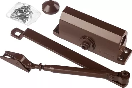 Доводчик дверной STAYER, для дверей массой до 40 кг, цвет коричневый 37917-50 купить в Ноябрьске
