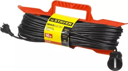 Удлинитель электрический &quot;MAXElectro&quot; на рамке, 50 м, 1 гнездо, STAYER 55018-50 купить в Ноябрьске