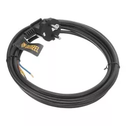 Шнур сетевой Denzel Energy Series, ПВС, 3 м, 3 x 1 мм, с неразборной вилкой, черный, 3 м, 37667