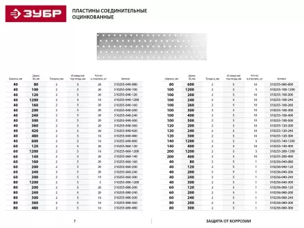 Пластина соединительная ЗУБР &quot;МАСТЕР&quot;, 100х500мм, 10шт 310255-100-500 купить в Ноябрьске