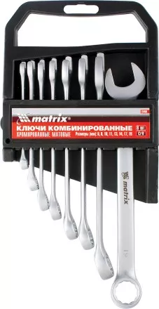Набор ключей комбинированных 6 - 17 мм 6 шт. CrV матовый хром MATRIX 15402 купить в Ноябрьске