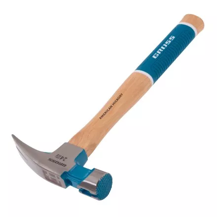 Молоток-гвоздодер, 680 г Gross 10425, угол 75, магнит, обрезиненная рукоятка AMERICAN HICKORY купить в Ноябрьске