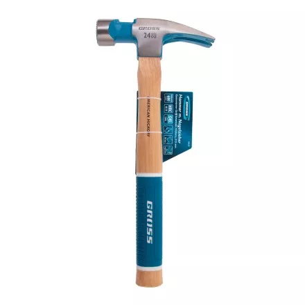 Молоток-гвоздодер, 680 г Gross 10425, угол 75, магнит, обрезиненная рукоятка AMERICAN HICKORY купить в Ноябрьске