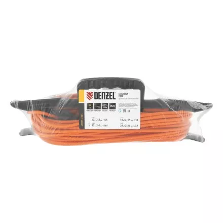 Удлинитель-шнур силовой Denzel Garden Series, б/з, ПВС, 20м, 1 розетка, 2 x 1 мм, 3 м 37402 купить в Ноябрьске