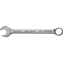 Ключ STAYER &quot;MASTER&quot; гаечный комбинированный, хромированный, 30мм 27085-30