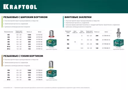 Заклепки алюминиевые KRAFTOOL 311701-24-06 купить в Ноябрьске