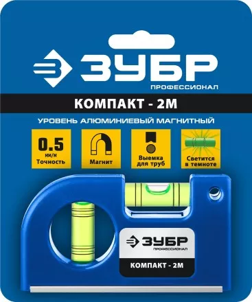 ЗУБР КОМПАКТ - 2М, 85 мм, магнитный компактный уровень, Профессионал (34551) купить в Ноябрьске