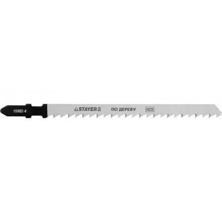 Полотна STAYER &quot;PROFI&quot;, T301CD, для эл/лобзика, HCS, по дереву, EU-хвост., шаг 4мм, 100мм, 2шт 15982-4_z01 купить в Ноябрьске