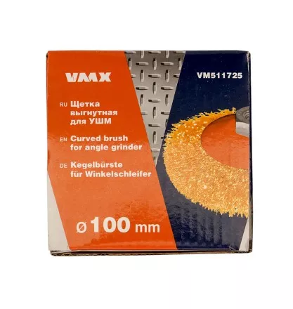 Щетка для УШМ М14/100 мм выгнутая сталь прямая VMX 511725 купить в Ноябрьске
