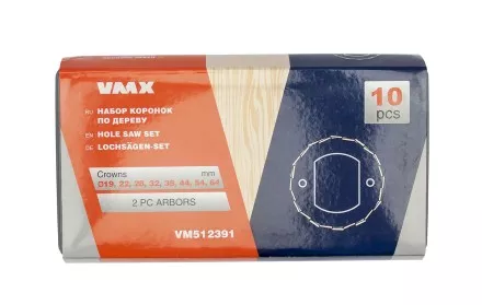 Набор коронок по дереву 10 пред. VMX 512391 купить в Ноябрьске