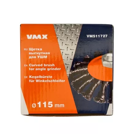 Щетка для УШМ М14/115 мм выгнутая сталь витая VMX 511727 купить в Ноябрьске