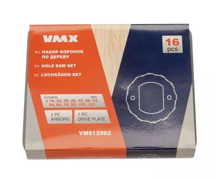 Набор коронок по дереву 16 пред. VMX 512392 купить в Ноябрьске