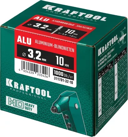 Заклепки алюминиевые KRAFTOOL 311701-32-10 купить в Ноябрьске