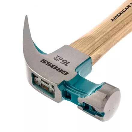 Молоток-гвоздодер с магнитом GROSS AMERICAN HICKORY 450 г угол 75 обрезиненная рукоятка 10418 купить в Ноябрьске