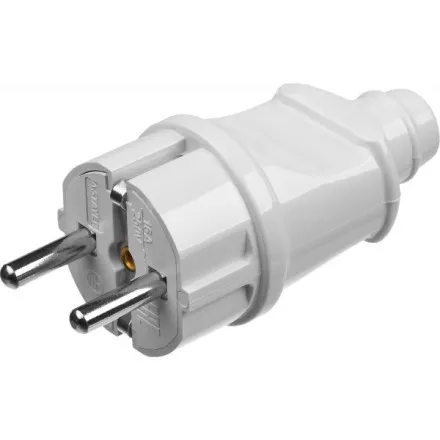 Вилка MAXElectro электрическая, 16А/220В, с заземлением, белая, STAYER 55160-W купить в Ноябрьске