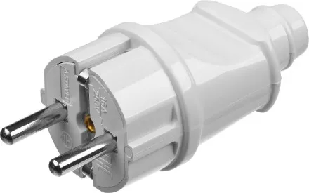 Вилка MAXElectro электрическая, 16А/220В, с заземлением, белая, STAYER 55160-W купить в Ноябрьске