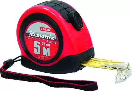 Рулетка Status autostop magnet 7,5 м х 25 мм двухкомпонентный корпус зацеп с магнитом  MATRIX 31039 купить в Ноябрьске