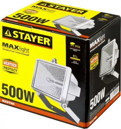 Прожектор STAYER &quot;MASTER&quot; MAXLight галогенный, с дугой крепления под установку, белый, 500Вт 57103-W купить в Ноябрьске