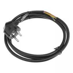 Шнур сетевой Denzel Energy Series, ПВС, 1,5 м, 3 x 1,5 мм, с неразборной вилкой, черный, 3 м, 37671
