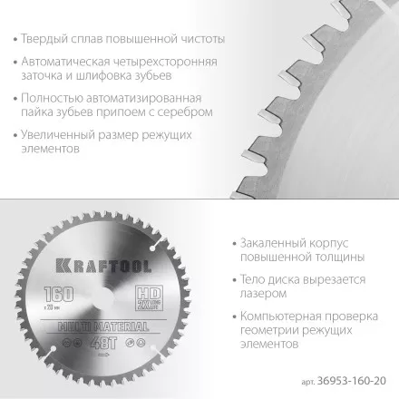 Диск пильный Multi Material, повышенный ресурс 36953-160-20 купить в Ноябрьске
