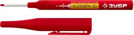 ЗУБР Колибри-30 красный, наконечник L 30 мм,  2.8 мм, перманентный маркер для отверстий (06338-3) купить в Ноябрьске