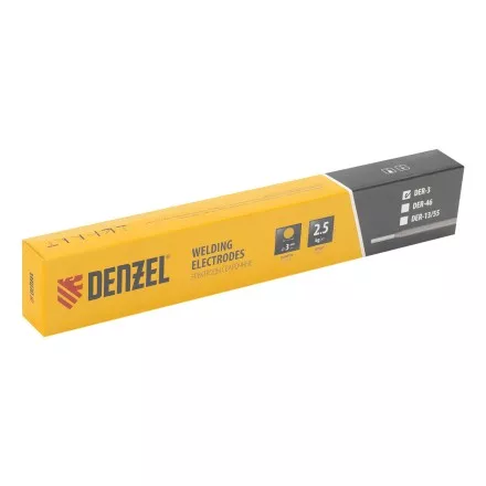Электроды Denzel DER-3, диам. 3 мм, 2,5 кг., рутиловое покрытие 97503 купить в Ноябрьске