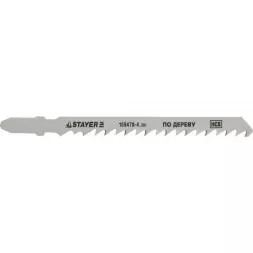 Полотна STAYER &quot;STANDARD&quot;, T144D, для эл/лобзика, HCS, по дереву, фанере, быстрый рез, EU-хвост., шаг 4мм, 74мм, 2шт 159478-4_z01