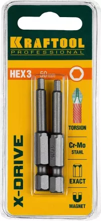 Биты KRAFTOOL X-Drive HEX Оберон 26127-3-50-2 купить в Ноябрьске