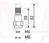 Держатель наконечника M6 28mm (36KD) MD0063-00 Ref Aurora купить в Ноябрьске