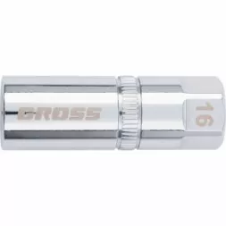Головка торцевая свечная, магнитная,12-гранная, 16 мм, под квадрат 1/2&quot; GROSS 13188