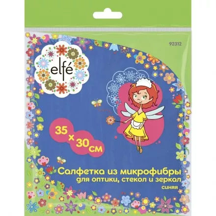 Салфетка из микрофибры для оптики стекол и зеркал синяя 350 х 300 мм Elfe 92312 купить в Ноябрьске