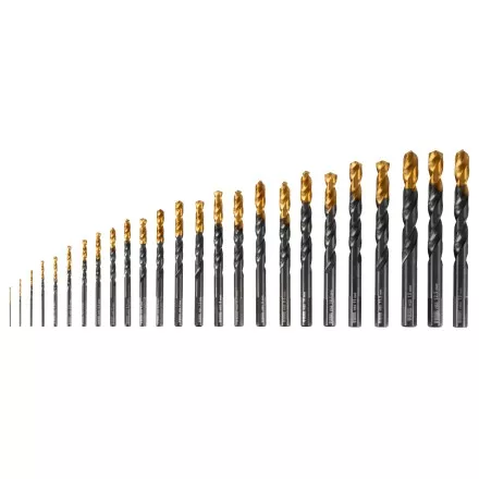 Набор сверл по металлу, 1-13 мм, HSS-Tin, Golden Tip, 25 шт Denzel 72323 купить в Ноябрьске